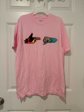 RUN THE JEWELS Pink Graphic Crewneck T-Shirt